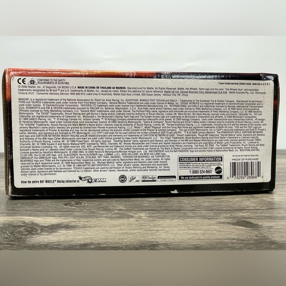 Hot Wheels NASCAR #22 Ward Burton 2001 1:24 Scale Caterpillar Car - New Sealed - Picture 6 of 6